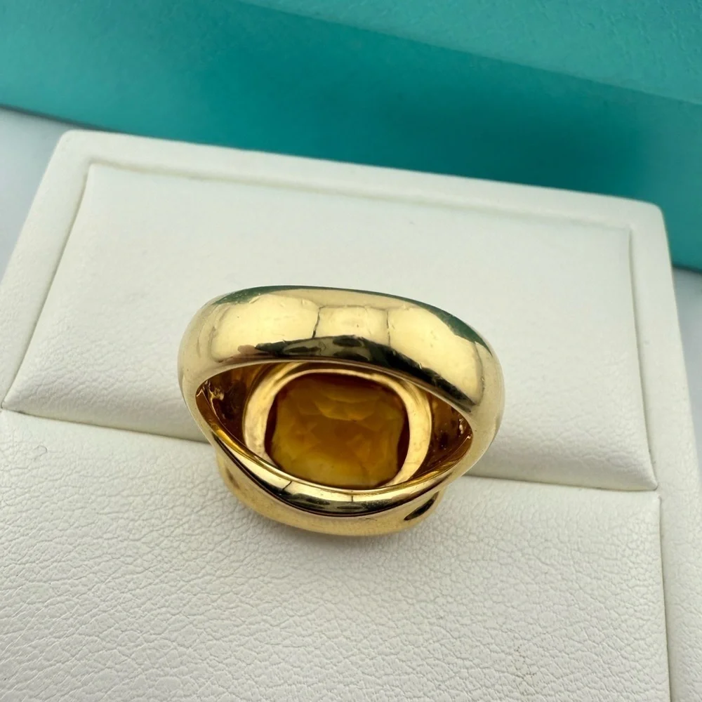 Vintage Tiffany & Co. Paloma Picasso Citrine Gemstone Cocktail Ring Size 5.25 - Picture 9 of 12